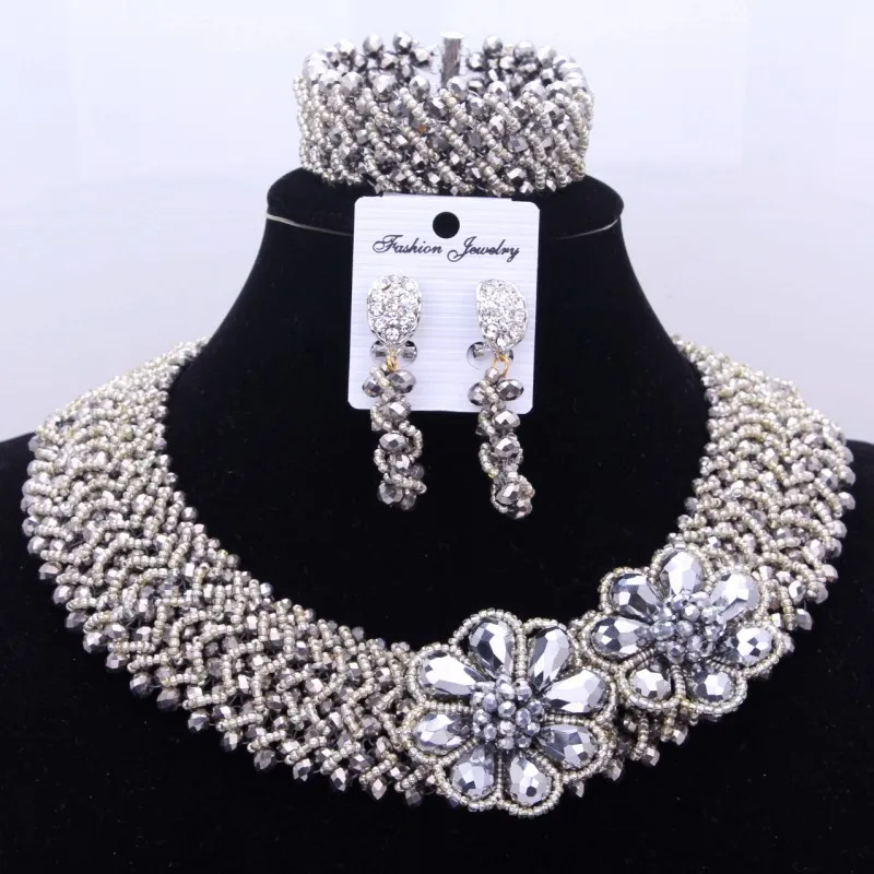 4 UJewelry Новинка 2018 года комплект ювелирных изделий Дубай в серебро для невесты