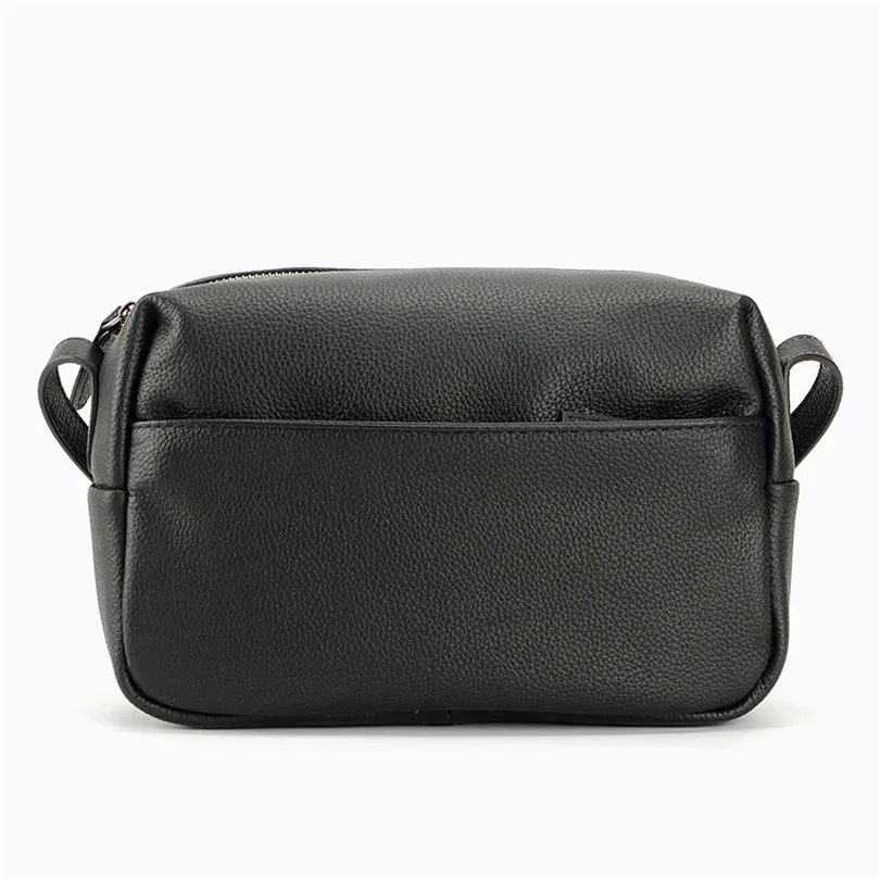 Женская сумка-мессенджер BeDo черная из натуральной коровьей кожи на молнии | Багаж