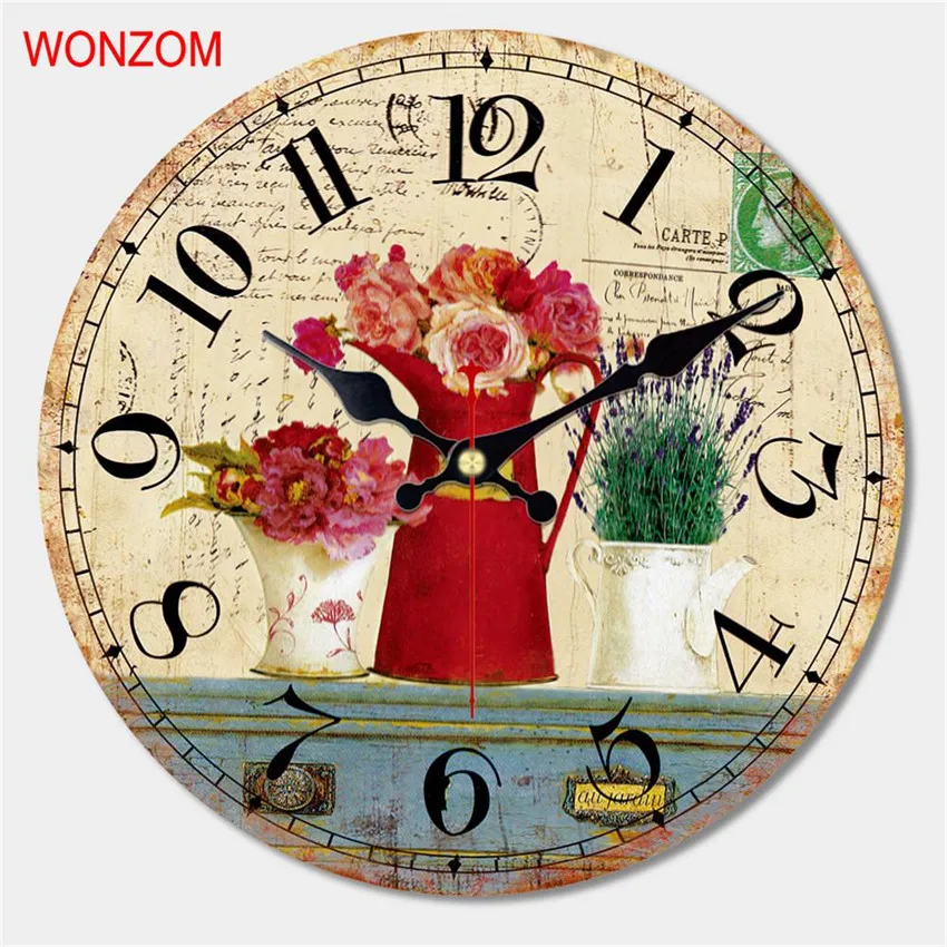 Большие настенные часы WONZOM в форме цветущего цветка бесшумные для гостиной
