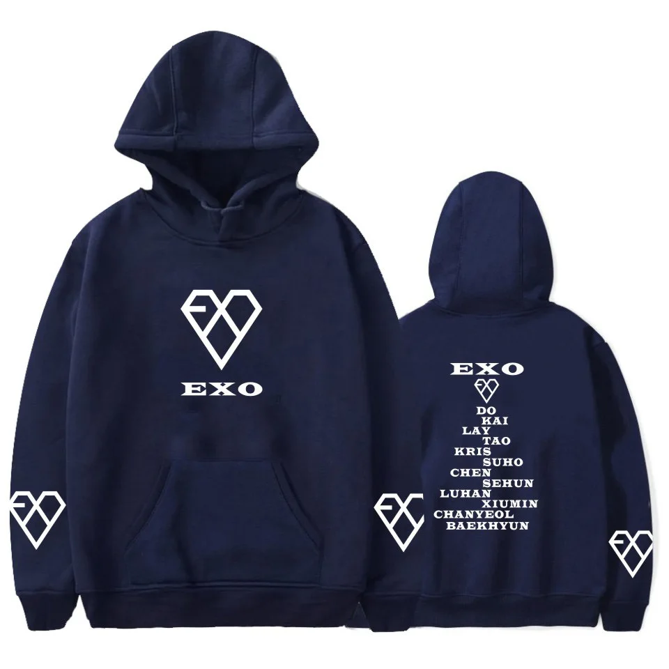 Толстовка с капюшоном EXO Kpop для женщин/мужчин корейская мода пальто в стиле