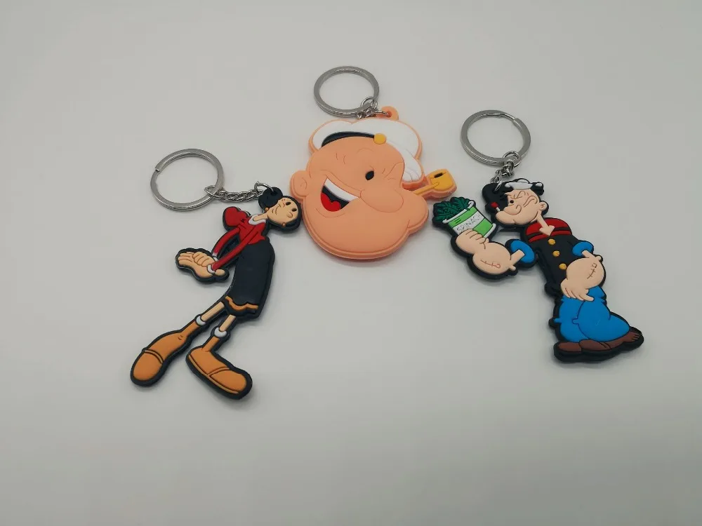 Аниме Popeye the Sailor cos двойной ПВХ брелок оливковый Oyl фигурки ключ chian брелок для мужчин и женщин дети Llavero игрушки подарок вечерние