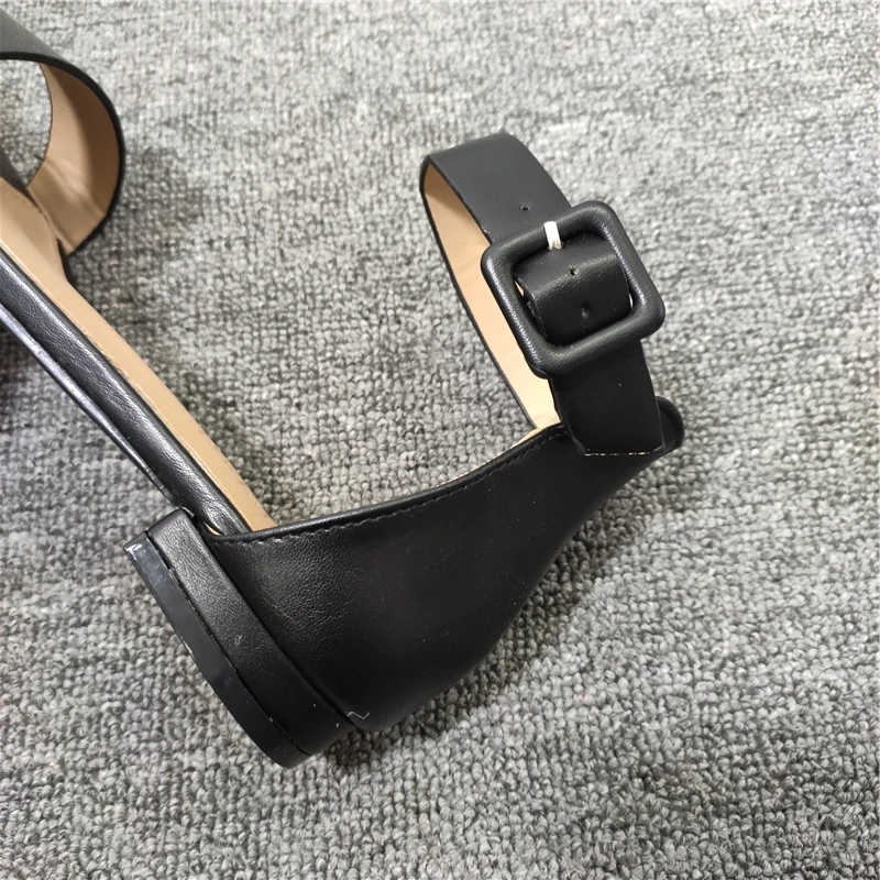 Beige Heeled Sandals Female Shoe Ankle Strap Women's Low Shoes Large Size Open Toe Strappy Heels Black Gladiator Sandals Women