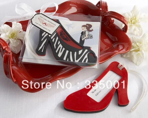 

Factory directly sale 30pcs/LOT Wedding favor First Class Fashionista High Heel Luggage Tag