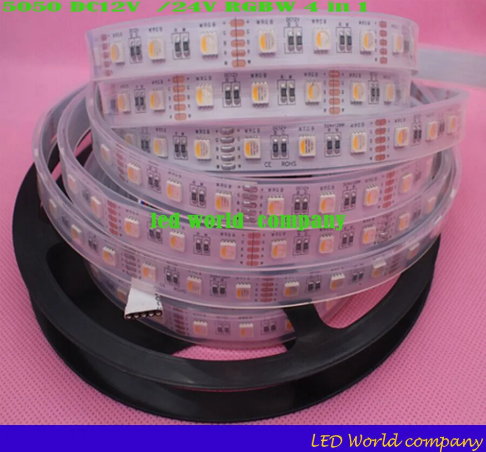 4 в 1 RGBW Светодиодная лента 5050 DC12V/24 V гибкий светодиодный свет RGB + белый/RGB теплый