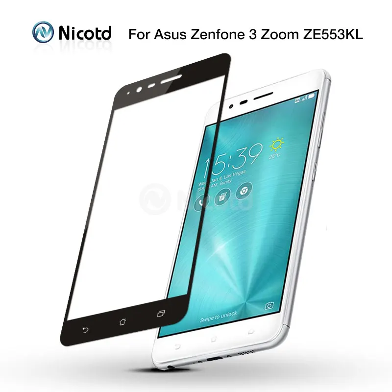 Никотд 2.5D полное покрытие закаленное стекло для Asus Zenfone 3 Zoom ZE553KL Мобильный телефон 5," с покрытием Защитная пленка для экрана