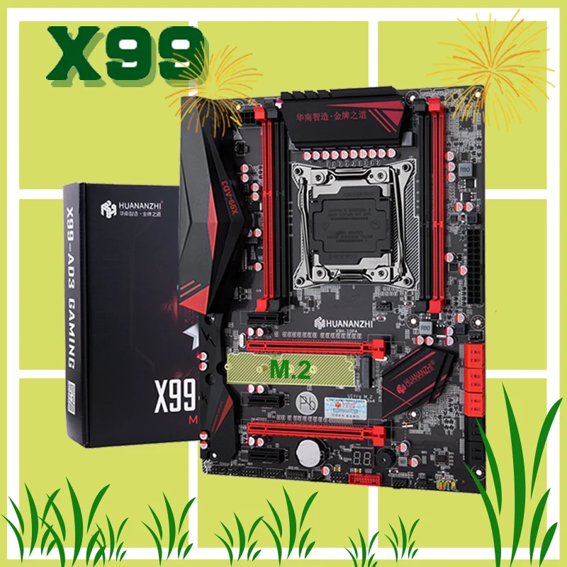 Фирменная Новинка HUANANZHI X99 материнская плата с M.2 NVMe SSD слотом скидка X99 LGA2011-3 материнская плата 4* DDR3 4* USB3.0 10* SATA3.0 порты