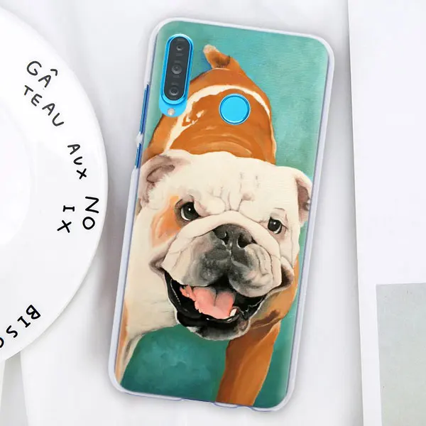 09 Французский Английский бульдог чехол для телефона для huawei P30 P30 Pro P9 P10 P20 Lite P Smart плюс вид 20 Жесткий задний Чехол бант - Цвет: 09