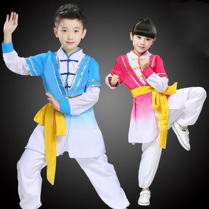 Китайская традиционная одежда для мальчиков Tae Kwon Do Kids Wushu Boy униформа китайского