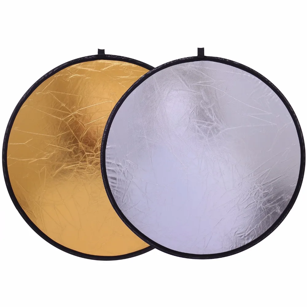 

CY Free shipping 20"/50cm Handhold Multi Collapsible Portable Disc Light Reflector for Photography studio 2in1 Gold and Silver