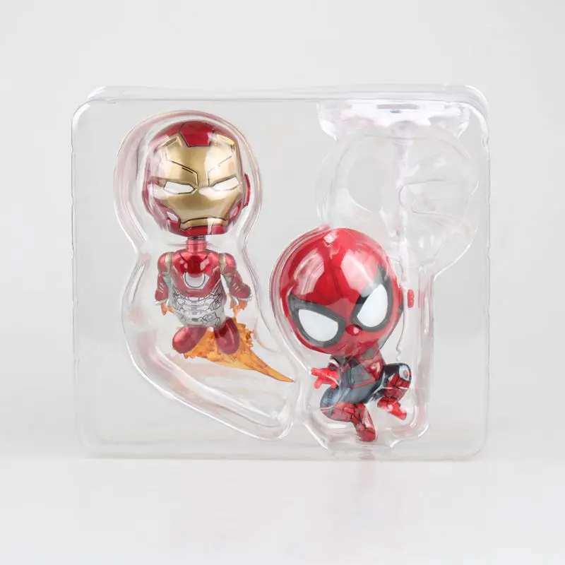 Huong Movie Figure 2 шт./компл. Железный человек и Человек-паук Bobble Head ПВХ Фигурки игрушки