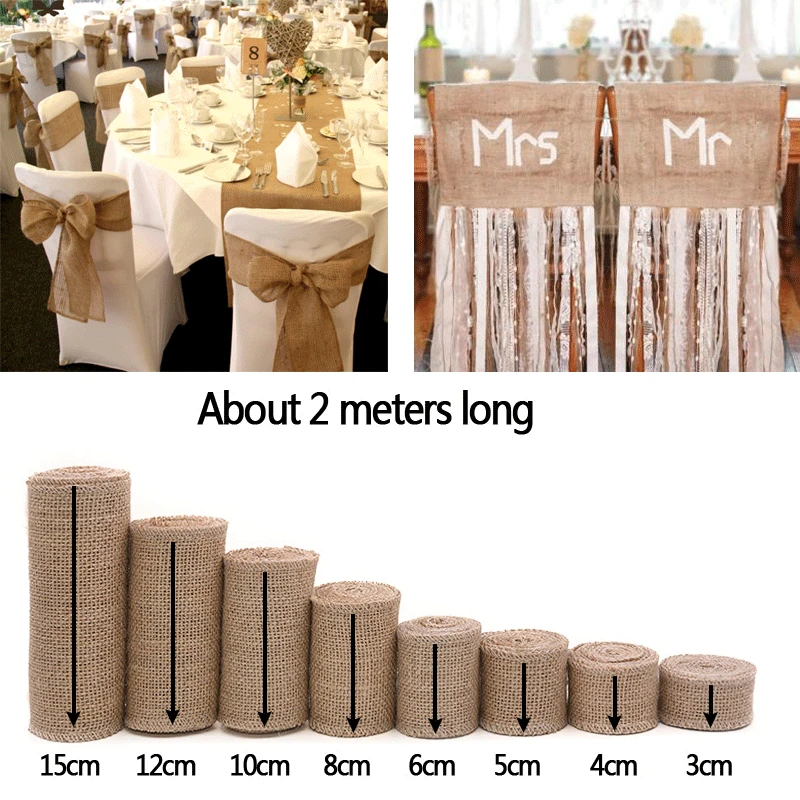 2 м из натурального джута в декорированном мешковиной горшке ленты гессенской