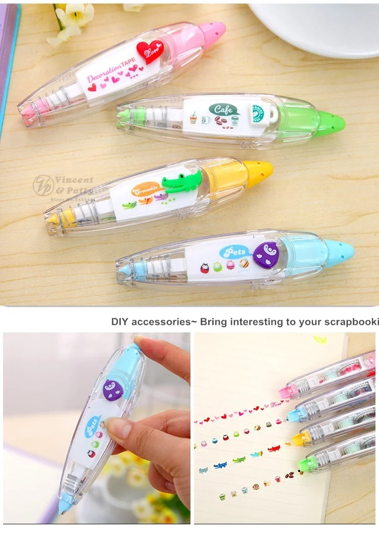 Корректирующая лента в виде животных 4 шт./лот кружевные декоративные ленты