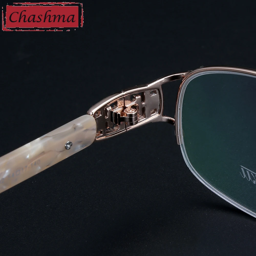 Chashma, модная оправа из чистого титана, Lentes Opticos Gafas, высокое качество, дизайнерская оправа, светильник, очки со стразами для женщин