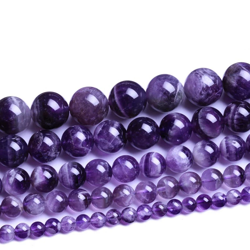 АААА качественные круглые пурпурные аметисты хрустальные бусины из