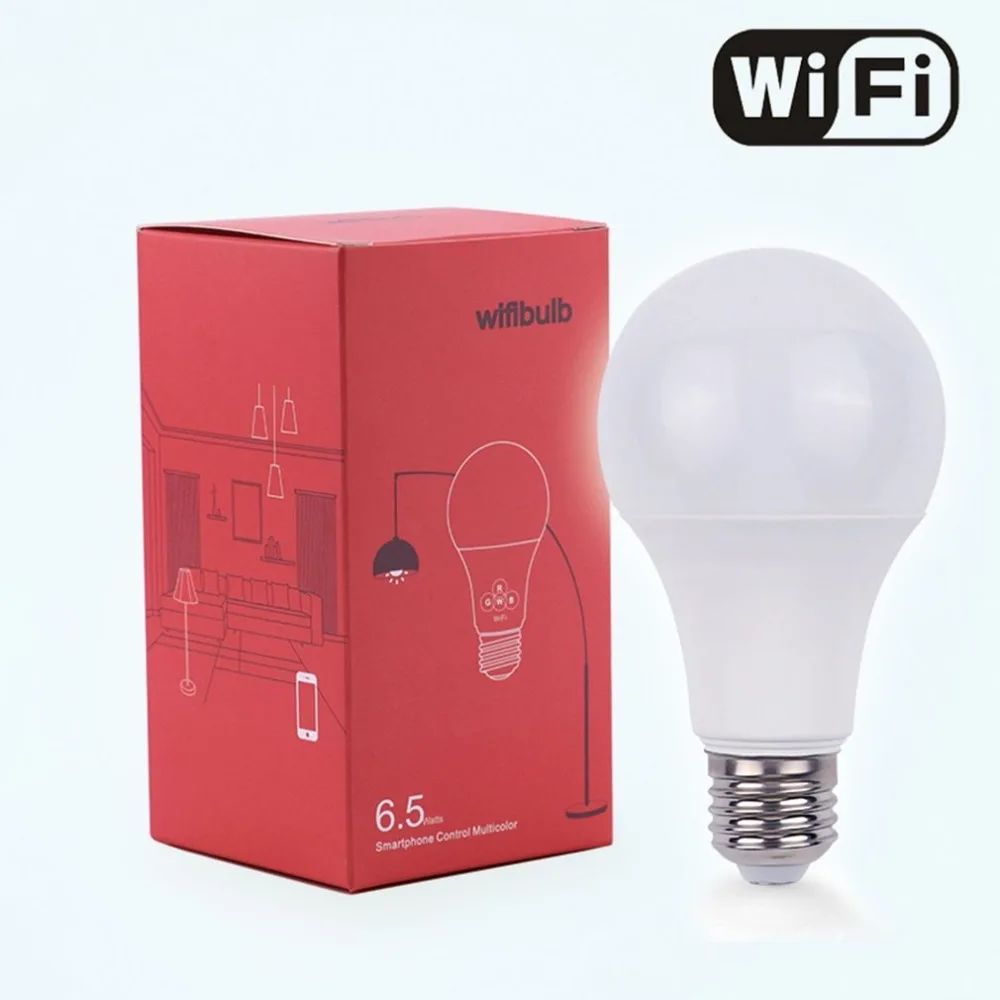 6 5 Вт WI FI Smart светодио дный лампы E27 супер яркий приложение Remote Управление RGBW сроки