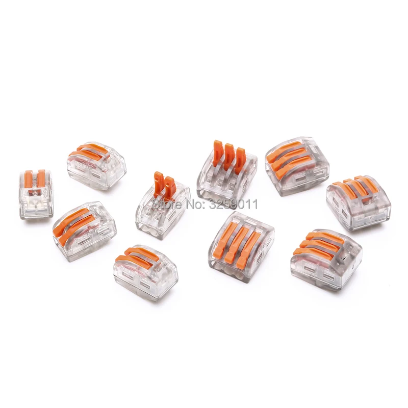 

50 шт., компактный соединитель для кабеля 222-413 400 В 28-12AWG