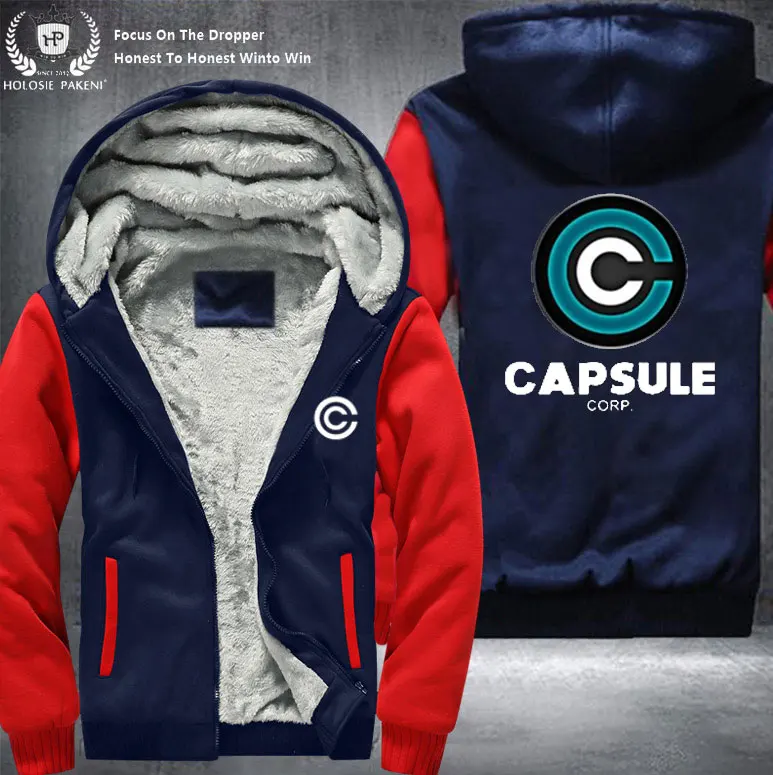 Дропшиппинг Размеры унисекс Зимние чехол Capsule corp пальто из плотного флиса с