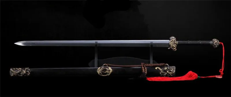 Unique Peony Swords Chinese Traditional Jian Wushu Folded Pattern Steel Blade Brass Knife Fitted W/ Plum Orchid Bamboo Ch | Дом и сад