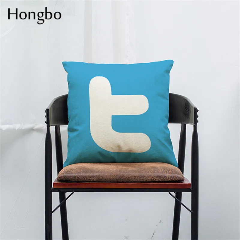Льняные Наволочки с логотипом YouTube Skype 45x45 см|linen cushion|cushion covercushion cover linen |