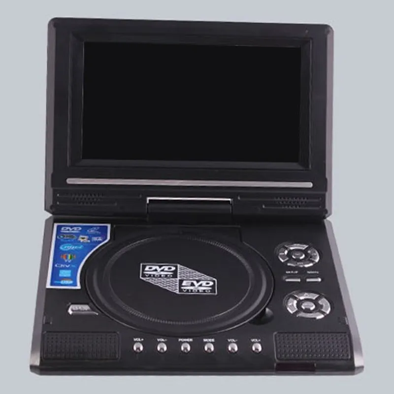 DVD VCD плееры 7,8 дюймов портативный EVD плеер HD tv с аналоговым USB кард-ридером игры поворотный HD экран MP3 видео машина динамик