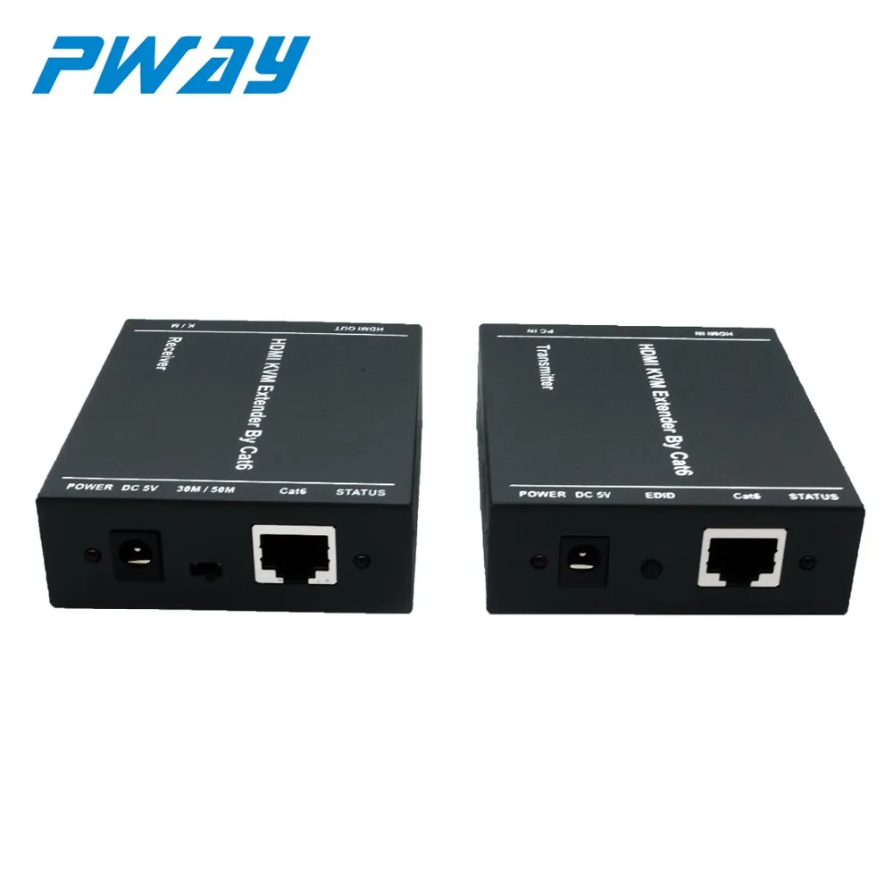 Удлинитель KVM 60 м HDMI 165Ft/50m без задержки передачи Cat5e/Cat6 кабель с поддержкой 3D HD 1080P