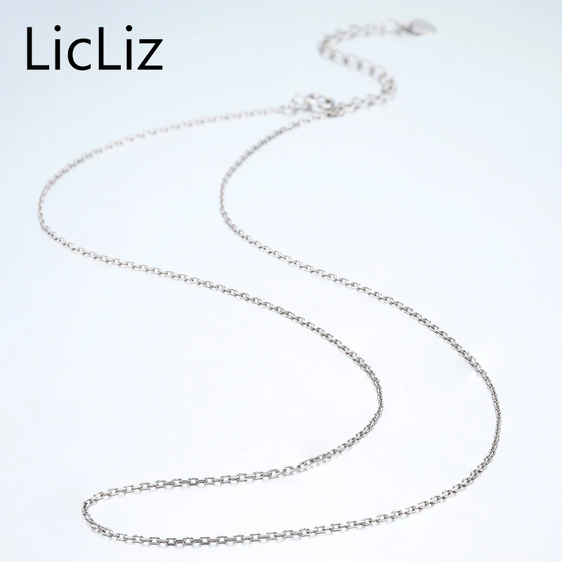925 пробы серебряные звеньевые цепи LicLiz ожерелье s для подвесок 41 см + 5 длинные
