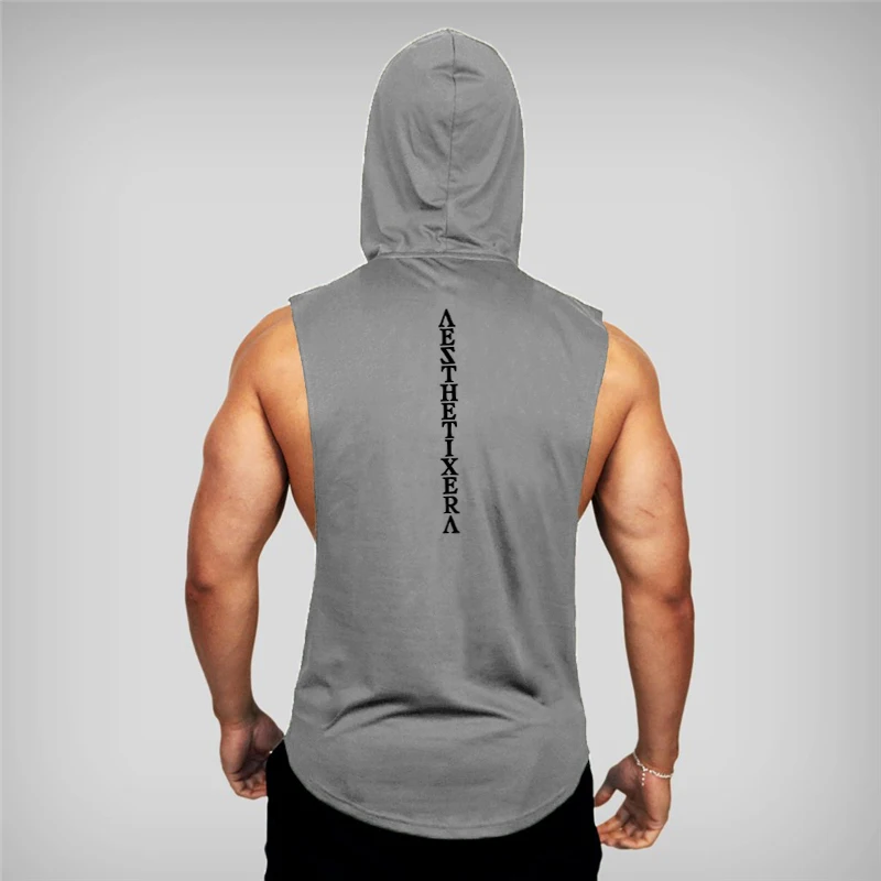 Muscleguys бренд одежда для тренажерного зала фитнеса топ с капюшоном Для мужчин для бодибилдинга Нижняя юбка с тренировки майка без рукавов»(«хейтеры»), футболка с капюшоном