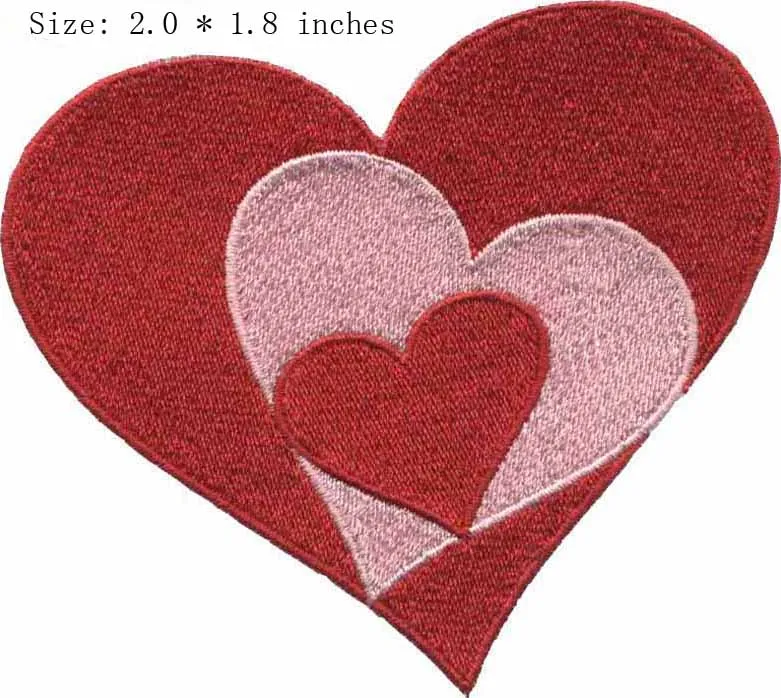 

Warm heart embroidery patch 2.0" wide /three/Valentines gift/apparel patch