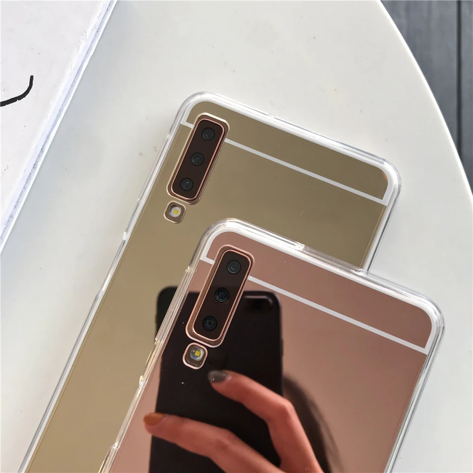 Зеркальный ТПУ чехол для Samsung Galaxy A7 2018 S10 Plus S10E S9 Note 10 A51 A71 A30 A50 A70S A30S A10S A20S мягкий