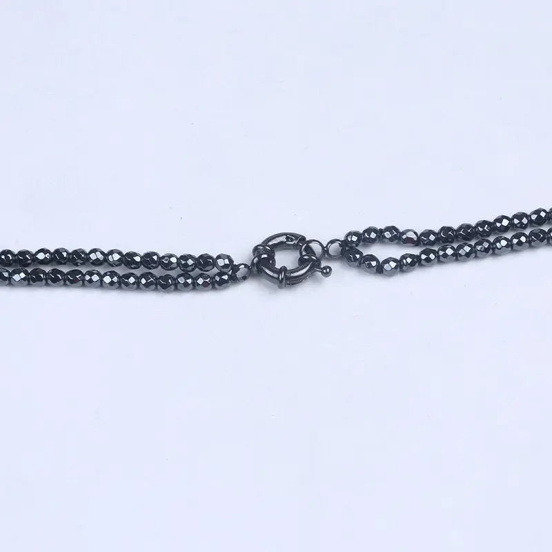 Изысканное черное ожерелье бусы с кисточкой гематит каменное Кристалл бисера
