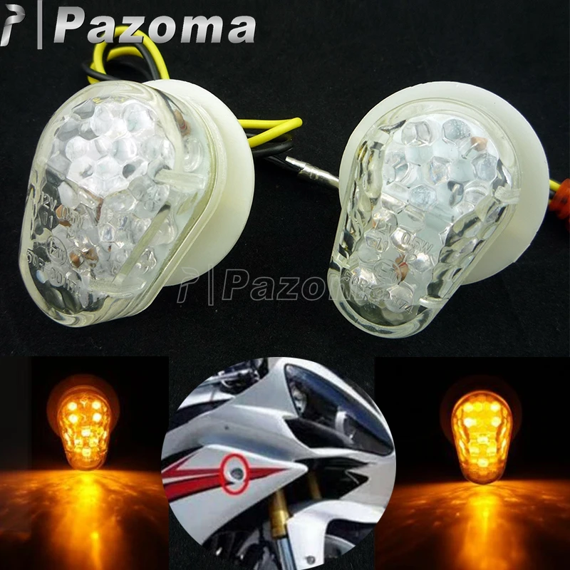 

15x LED Smoke Clear Motorcycle Flush Mount LED Turn Signal Light Amber Blinker Indicator For Yamaha YZF R1 R6 R6s Fazer FZ6 FZ1