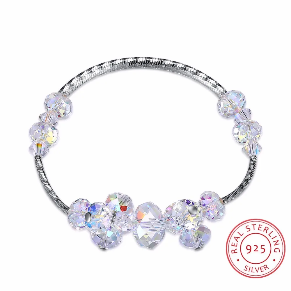 Женский браслет с кристаллами Swarovski LEKANI ювелирное изделие из стерлингового