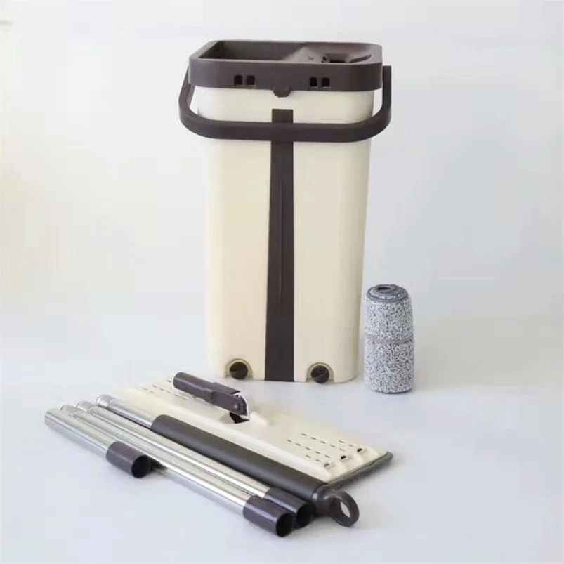 Волшебная Чистящая швабра свободная ручная Швабра из микрофибры с ковшом