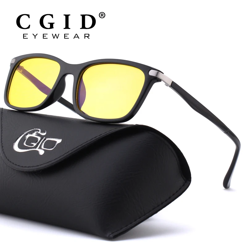 CGID TR90 компьютерные очки анти синего светового излучения оптическая печать