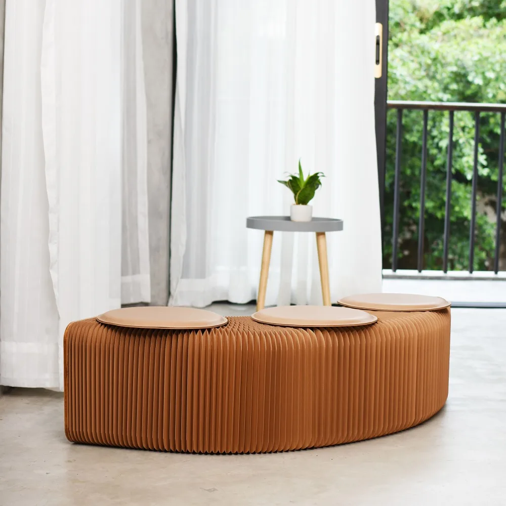 Ih бумажный складной Стенд длинная скамейка стул Entryway Footstool обувь с 3 подушки для 1