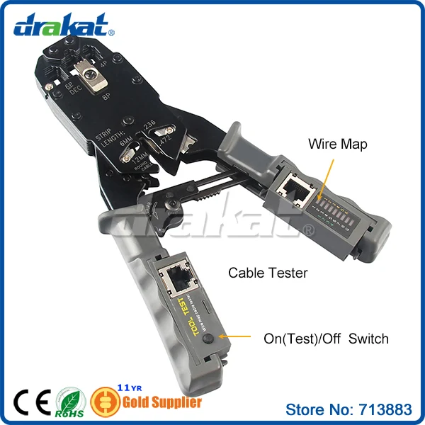  RJ45 RJ11 RJ12 RJ22 обжимной инструмент сеть LAN тестер | Компьютеры и офис