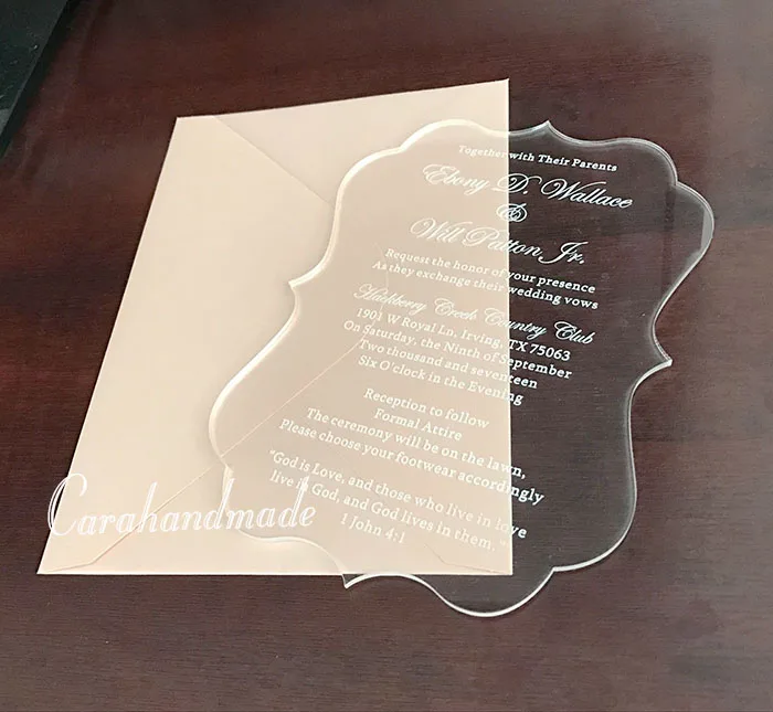 Акриловое Свадебное приглашение на заказ причудливая форма | Дом и сад