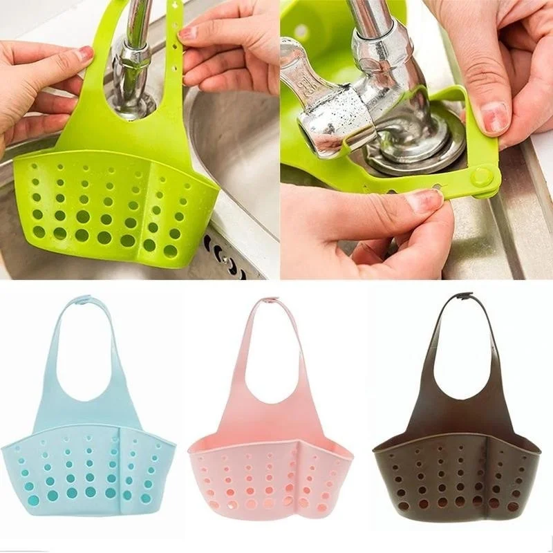 Kitchen Sink Sponge Holder Bathroom Hanging Strainer Organizer Exquisite Rack(Random Color