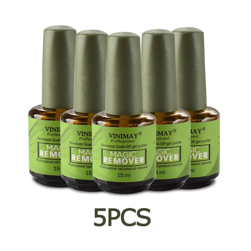 5pcs magic remover VINIMAY Burst Magic Remove UV средство для снятия гель-лака Замачивание праймер для ногтей акриловый чистящий обезжириватель для лака для ногтей 15 мл - Цвет: 5pcs magic remover