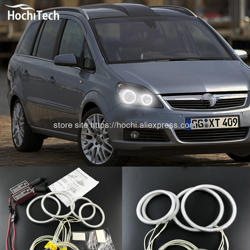 Комплект HochiTech ccfl с ангельскими глазками белая фара 6000k кольцами ореолом для Opel