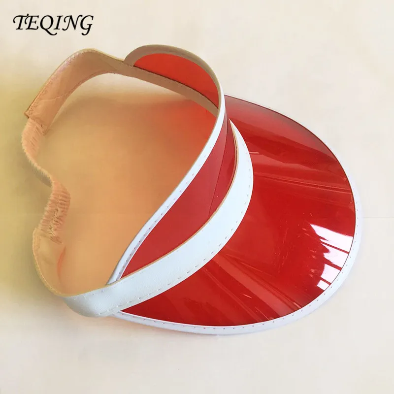 Голубая шляпа от солнца для спорта прозрачные женские шляпы пластиковая