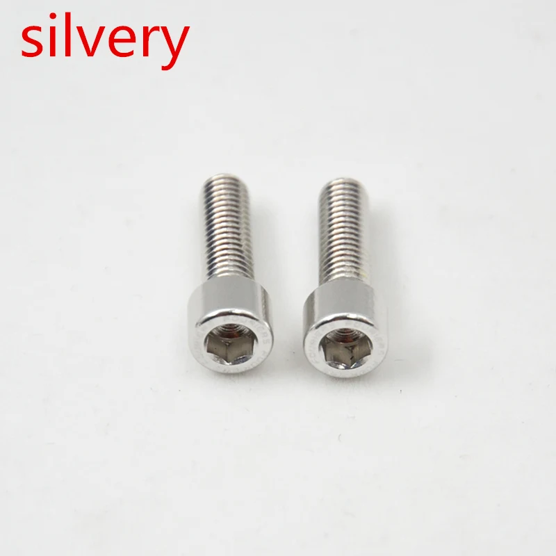 FOURIERS 2 шт./компл. винт велосипедный Цветной алюминиевый сплав M5x0.8x17mm держатель бутылки винты Велоспорт MTB велосипед бутылка для воды винт - Цвет: silver