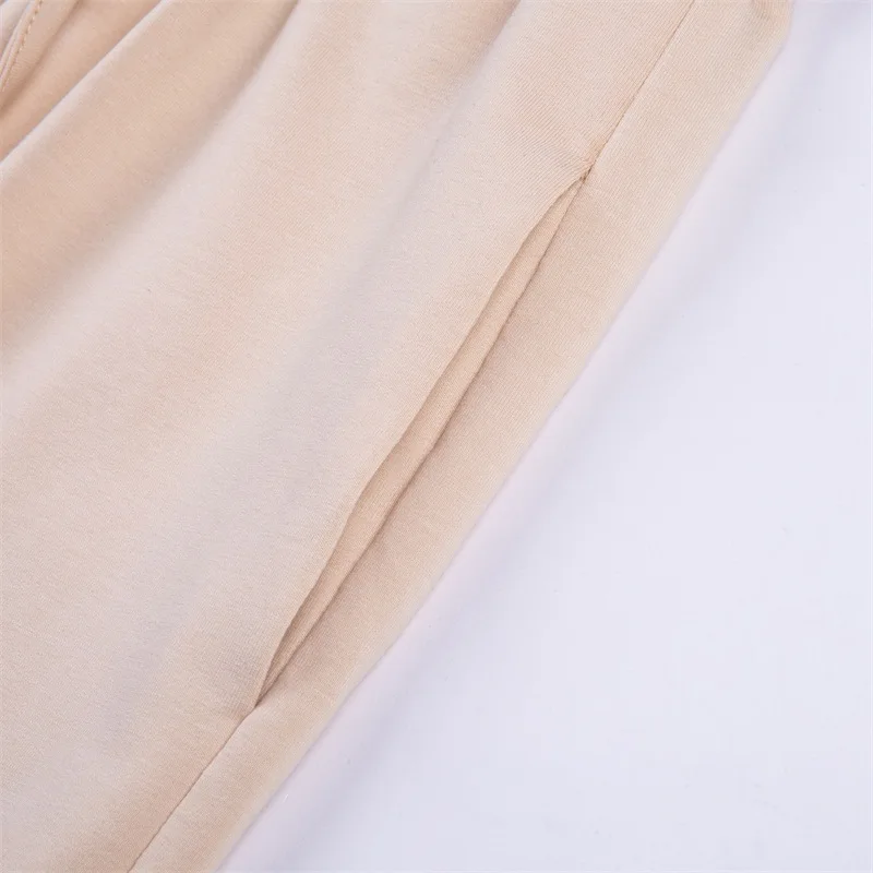 Genayooa Casual Women Two Piece Outfits Short Hoodies Women Zip Tracksuit Women 2 Piece Set Lace Up High Waist Loose Pants