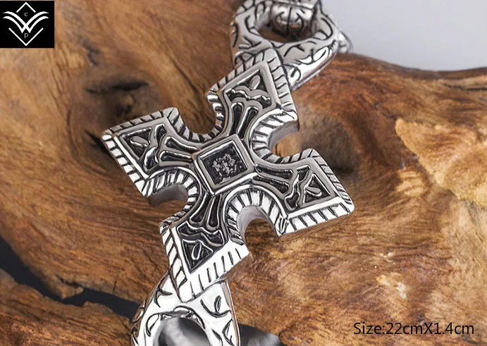 Fashion Vintage Cross Link Titanium Male Bracelet Hot Sale | Украшения и аксессуары