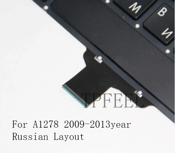 Новая русская клавиатура TPFEEL для Macbook Pro 13 дюймов A1278 замена русской клавиатуры 2009