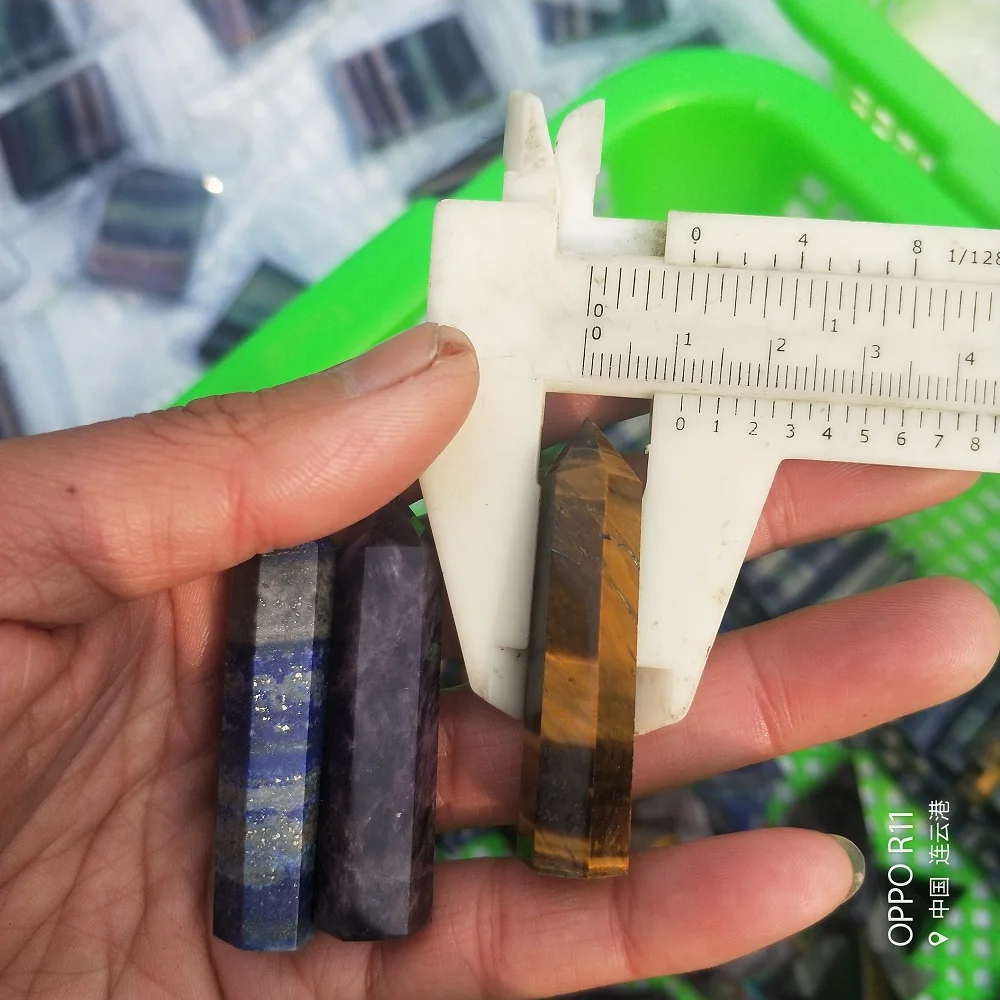 

3pcs Crystal points Natural Lapis Lazuli Tiger Eye Amethyst Crystal WandFeng Shui Quartz Obelisk Crystal Healing Stone