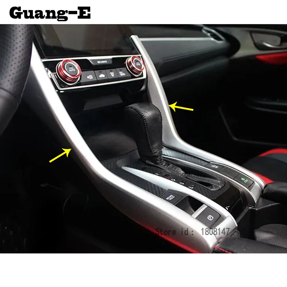 

Car Sticker Styling Interior Middle Front Shift Stall Paddle Cup Lamp Trim Hoods 2pcs For Honda Civic 10th Sedan 2016 2017 2018
