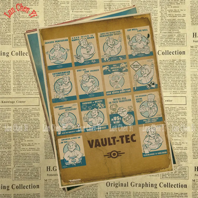 Fallout Классическая серия ностальгическая матовая крафт-бумага плакат офисный подарок столовая домашний Декор стикер дизайн - Цвет: Сливовый