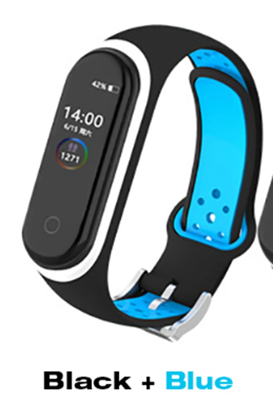Style 1 black blue Браслет для xiaomi mi Band 3 4 спортивный ремешок часы силиконовый ремешок для xiaomi mi band 4 3 Correa браслет mi band 4 3 ремешок - Цвет: Style 1 black blue