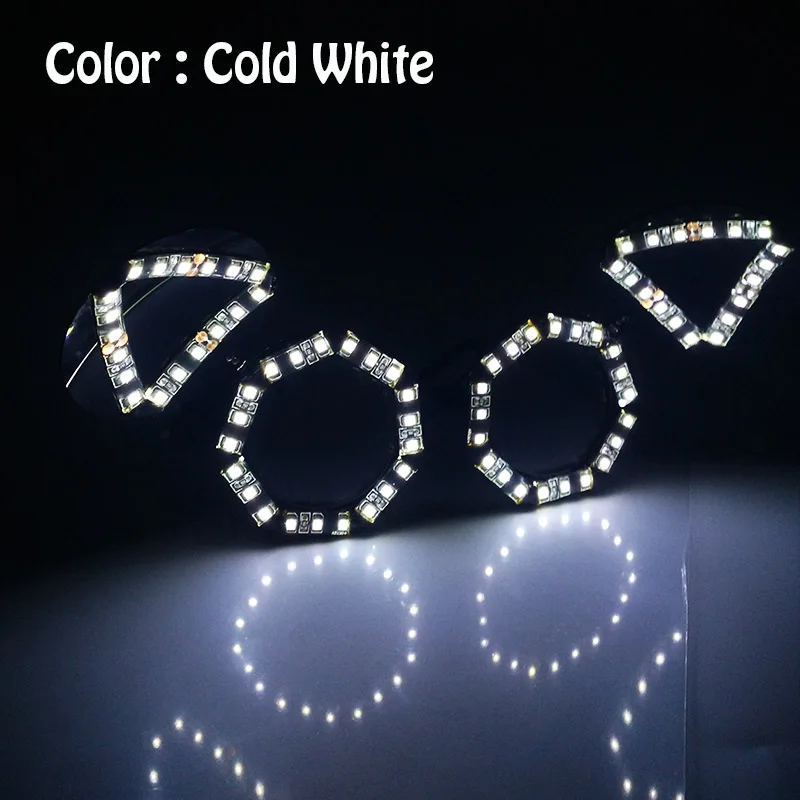 Type 05- White Яркий светодиодный светильник DC12V, очки Rave Cospaly, лазерные концертные привлекательные очки для ночного бара, шоу, флуоресцентные вечерние принадлежности - Цвет: Type 05- White